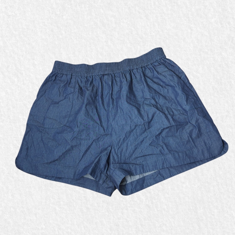 Cotton Bleu Chambray Shorts